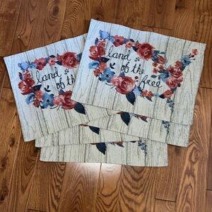 Windham Patriotic tapestry floral Land of The Free set of 5 placemats